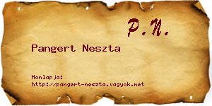 Pangert Neszta névjegykártya